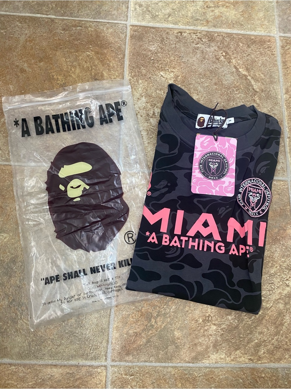 Bape Miami Camo Tee - Black & Pink